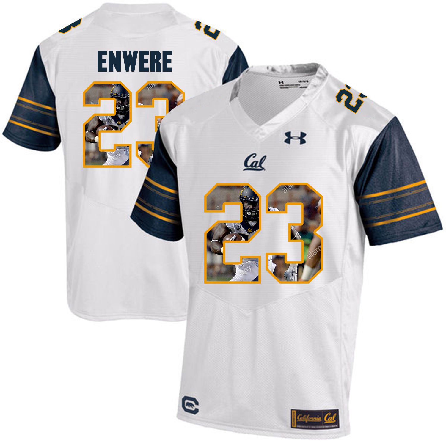 Men California Golden Bears #23 Vic Enwere White Customized NCAA Jerseys->customized ncaa jersey->Custom Jersey
